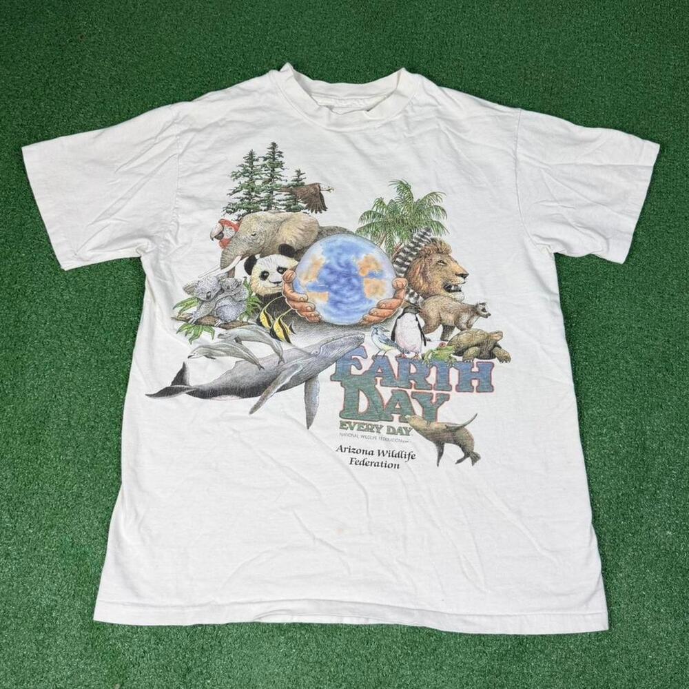 Vintage Earth Day Arizona Wildlife Federation Tee Mens Medium Nature Graphic 80s